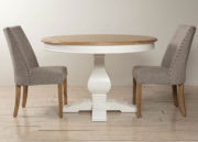 8717W Chateau Pedestal Round Table 1200 Diameter | 5004SG Southport Chair Fabric Seagrass