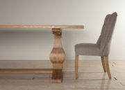 Chateau Pedestal Table | 5003SG Marseille Chair Fabric Seagrass